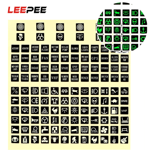LEEPEE PVC Luminous Car Sticker Rocker Switch Label Circuit Panel Decal Switches Relay DecorFor Car Marine Boat Truck Instrument ► Photo 1/6