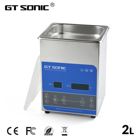 GTSONIC Digital Ultrasonic Cleaner Bath 2L 50W 99Min Timer Heating Degas Glasses  Manicure Jewelry Ring Watches Denture Necklace ► Photo 1/6