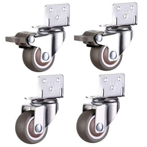 4pcs Furniture Casters Wheels Soft Rubber Swivel Caster Quite Roller wheels for trolley Baby Crib Bed Wheels Household Accessory ► Photo 1/6