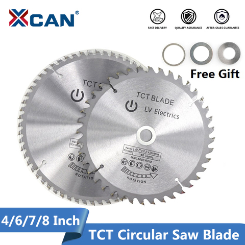 XCAN 1pc 4'' 6'' 7'' 8'' Wood Saw Blade 30/40/60T TCT Circular Saw Blade For Cutting Wood Plastic Carbide Cutting Disc ► Photo 1/4