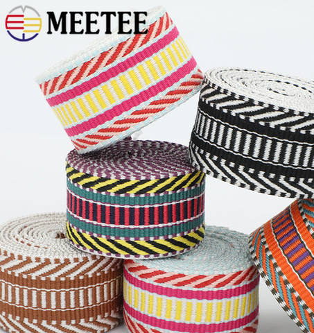 2M 38mm Polyester Cotton Jacquard Webbing Tapes 2mm Thick Bag Strap Belt Lace Ribbons DIY Garment Textile Sewing Decoration ► Photo 1/6