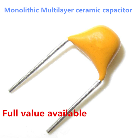 100pcs 50V monolithic ceramic capacitor 10PF ~ 10UF 22PF 47NF 220NF 1NF 4.7UF 1UF 100NF 330NF 0.1UF 102 104 105 106 103 473 334 ► Photo 1/1