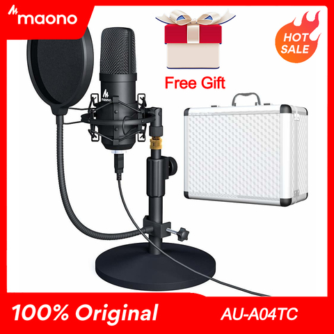 MAONO USB Microphone Kit Professional Podcast Condenser Mic 192KHZ
