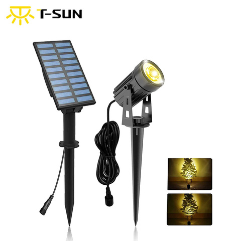 T-SUN LED Landscape Solar Spotlights Waterproof Outdoor Solar Lights Auto ON/OFF Solar Wall Lights for Garden Driveway Pathway ► Photo 1/6