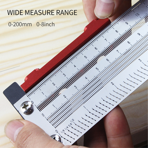 High-precision Scale Ruler T-type Hole Ruler Stainless Woodworking