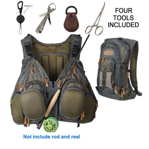 Aventik Fly Fishing Vest Backpack One Size For All, Outdoor Sports Fishing Pack Fishing Vest With Vest Pack Tool Combo ► Photo 1/1