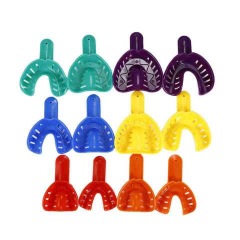 12Pcs Dental Impression Trays Plastic Materials Teeth Holder Kit Dental Trays Materials Oral Care For Adult Children ► Photo 1/6