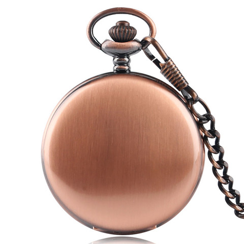 Black/Gold/Rose Golden/Silver Color Smooth Quartz Pocket Watches Men Women Fashion Thick Chain Retro Necklace Fob Watch for Gift ► Photo 1/6