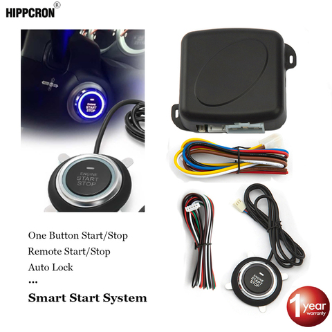 Hippcron Car Engine Start Stop Push Start DC 12V Button Starter Car Keyless Entry Start Stop Immobilizer ► Photo 1/6