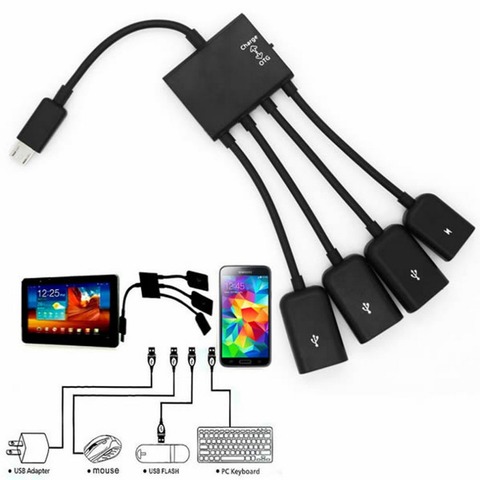 1pc High Quality 4 Port Micro USB for Android Tablet Computer PC Power Charging OTG Hub Cable Connector Spliter ► Photo 1/6