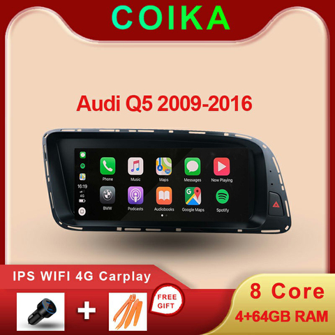 8 Core Android 9.0 System Car Head Unit IPS Screen For Audi Q5 2009-2016 Google WIFI 4G LTE BT Carplay 4+64G RAM GPS Navi Radio ► Photo 1/6