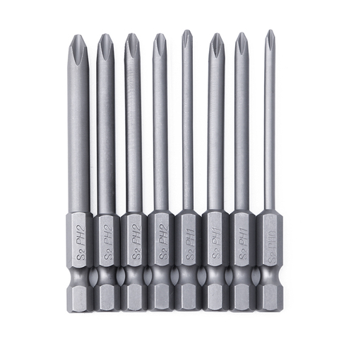 8pcs 75mm Long Magnetic Head Cross Hex Alloy Steel Screwdriver Bits Set ► Photo 1/6