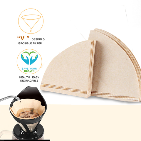 ICafilasV Shape Coffee Filter Paper Cone  For V60 Dripper Coffee Filters Cups Espresso Coffee Drip Tools Paper Filters ► Photo 1/6