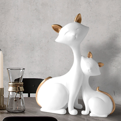 Resin Cat Figurines Miniatures Decorative Animals desktop gift cat