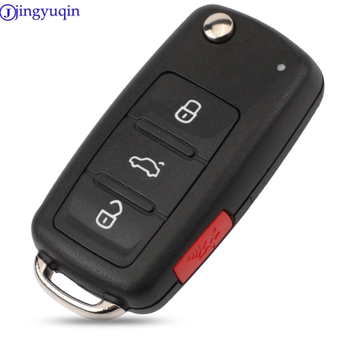 jingyuqin 3+1 4 Buttons Flip Folding Remote Car Key Shell Case Fob For Volkswagen VW Touareg DKT0042 ► Photo 1/5