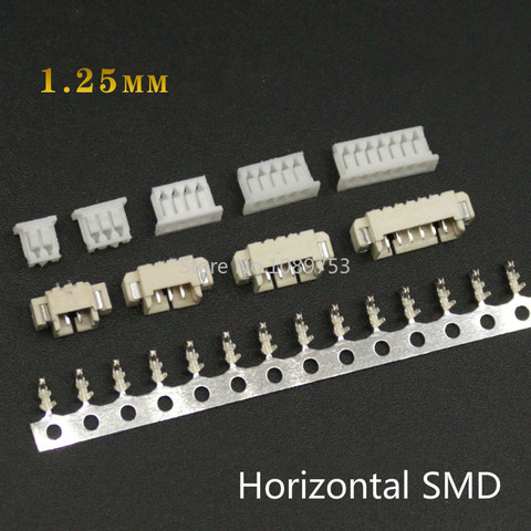 20sets MICRO JST 1.25-2/3/4/5/6/7/8 pin connector 1.25MM PITCH Horizontal pin (header + Housing + terminal )2p/3p/4p/5p/6/7/8P ► Photo 1/3