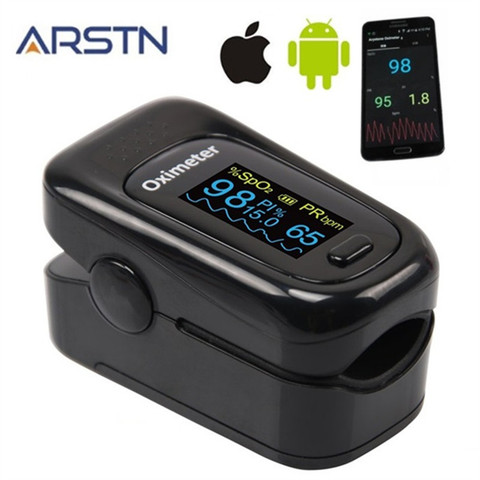 Android iOS Bluetooth 4.0 Fingertip Pulse Oximeter Oximetro Pulso Oxymeter Pulsioximetro Finger Heart Rate Monitor Home Counter ► Photo 1/6