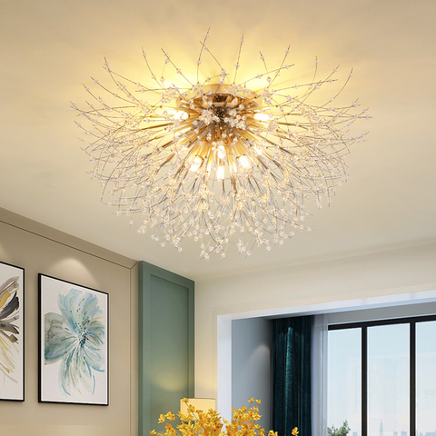 Crystal snowflake chandelier For Living Room Kitchen Rectangle Globe Dandelion chandelier Nordic Decor round led ceiling lamp ► Photo 1/1