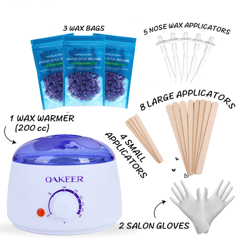 Body Hair Removal Wax Warmer Kit Pot Hard Wax Beans Applicator Sticks  Depilatory