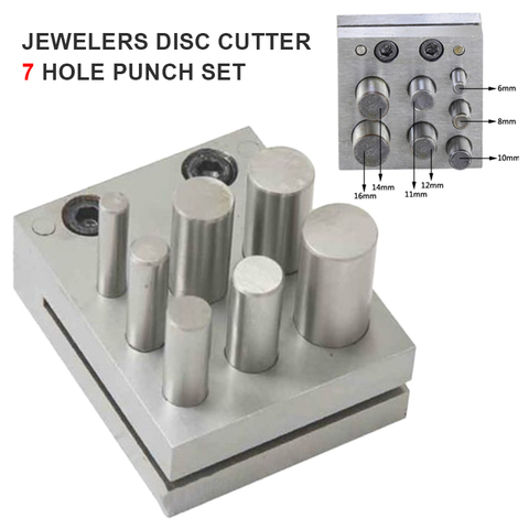 Jewelers Disc Cutter Punch Set 7 Hole Puncher Jewelry Disc Cutter Punch Jewelry Making Tool Accessory DIY Craft Pendant Ornament ► Photo 1/6