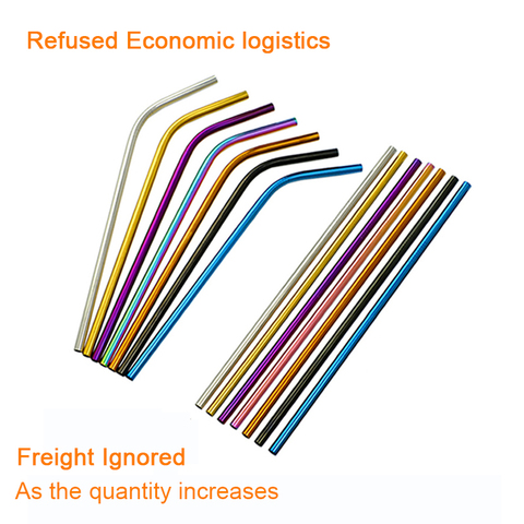 Reusable Drinking Straw Wholesale Custom 304 Stainless Steel Metal Straws Bag Brush Eco Friendly Drink Bar Accessories ► Photo 1/6