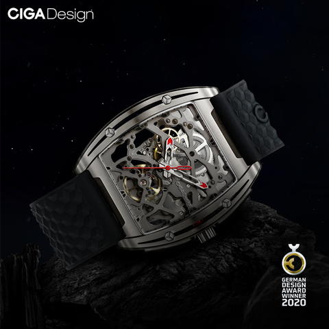 CIGA DESIGN Watch Titanium Case Automatic Mechanical Wristwatch Sapphire Crystal Two Straps Silicone/Leather Timepiece ► Photo 1/6