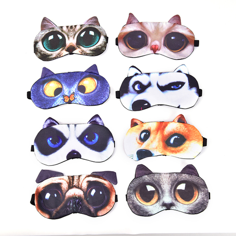 Cute Cat Dog Sleep Mask Eyeshade Cover Eye Mask Natural Sleeping Soft Blindfold Eyepatch Sleep Eyeshade Eye Cover Women Men ► Photo 1/6