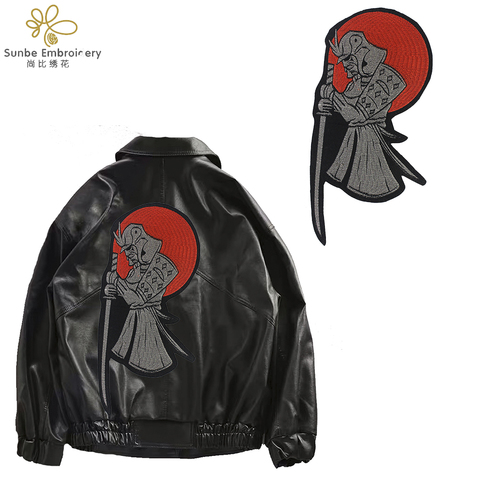 Embroidery Sword Skull Patches Punk Rock Biker Back Badges Clothes Iron on Stickers Applique ► Photo 1/4