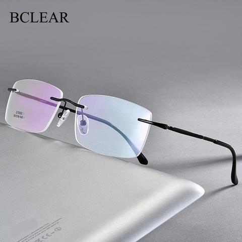 BCLEAR Alloy Frame Glasses Rimless Frame Men Business Style Nearsighted Spectacles and Optical Eye Glasses New Arrival ► Photo 1/5