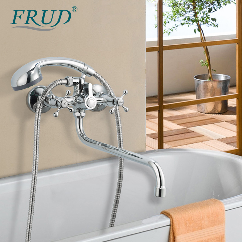 EUB Wall Mount  Waterfall Bathroom Faucet Spout Chrome Shower Bath Tub Basin Tap