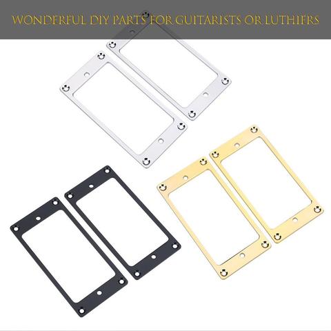 2Pcs Guitar Pickup Ring Gold/Silver/Black Metal Electric Guitar Humbucker Pickup Mounting Ring Frames 92mm x 46mm ► Photo 1/6