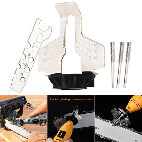 Chainsaw Sharpening Attachment Rotary Tool chain saw sharpener Attachment Chainsaw Sharpener Guide Drill Adapter Head Ruler GQ ► Photo 1/6