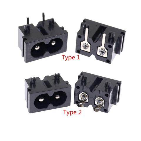 IEC 60320 C8 AC Power Socket inlet split panel and 2 pin PCB Mount ► Photo 1/6