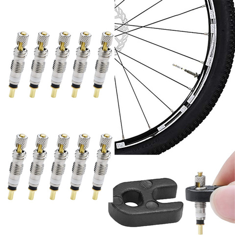 Bike Valve Core Universal French Presta Bicycle Tyre Bike Replacement Tubeless Core with Valve Core Remover ► Photo 1/6