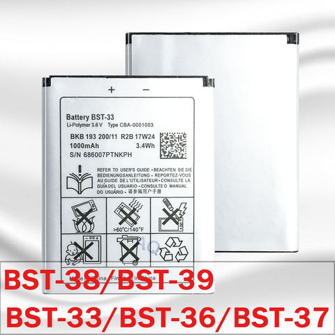 For Sony Ericsson Battery BST-33 BST 33 BST-38 BST 38 BST38 BST-37 BST 37 BST37 BST-36 BST 36 BST36 BST-39 BST 39 BST39 Battery ► Photo 1/6