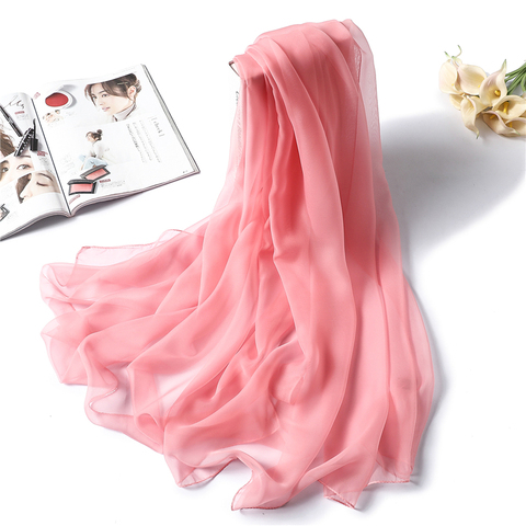 2022 New Spring Summer Women Scarf Fashion Solid Classical Large Size Lady Silk Scarves Hijabs Foulard Female Beach Stoles ► Photo 1/6