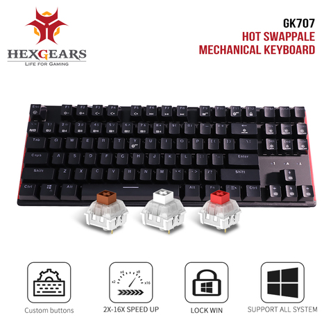 HEXGEARS GK707 87 Key Keyboard White Blue Waterproof Kailh BOX Switch Keyboard Hot Swap Switch Mechanical Gaming Keyboard ► Photo 1/6