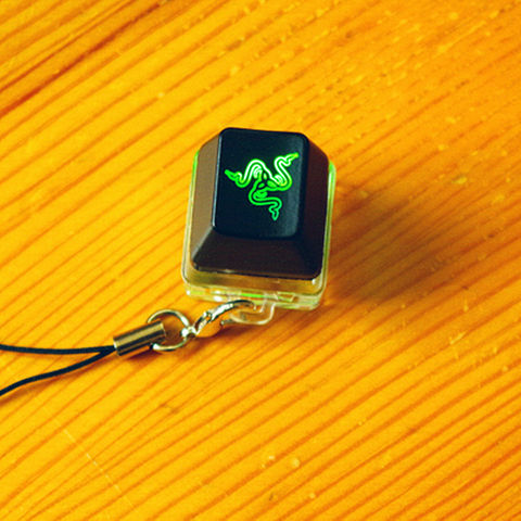 Razer OW Overwatch Keycap + Razer Green Switch Cherry MX Blue Switch Tester Kit Keychain Lighting Up ► Photo 1/6