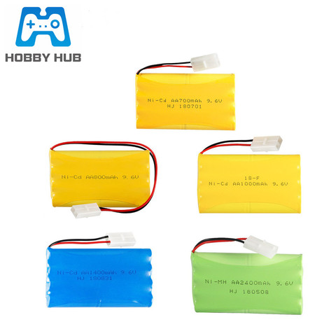 9.6V 700mAh 800mAh 1000mAh 1400mAh 1800mAh 2400mAh For RC Toys Cars boats guns security facilities AA 9.6V Ni-Cd / Ni-MH battery ► Photo 1/6