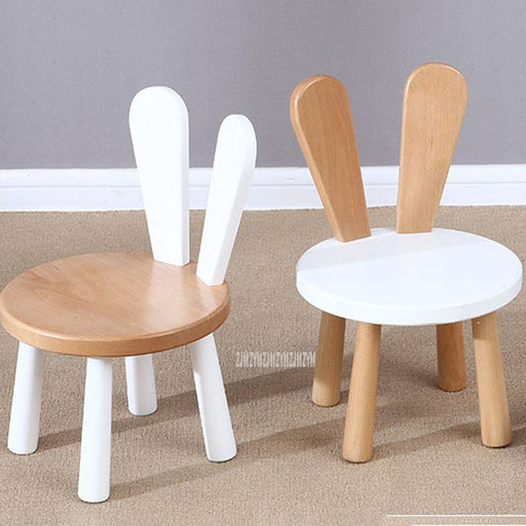 Cute Children Rabbit Back Pine Solid Wood Baby Chair Stool Table Set Kids Nursery School Student Study Kindergarten Furniture ► Photo 1/1