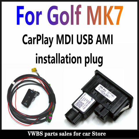 For V W Golf 7 MK7 CarPlay MDI USB AMI Install Plug Socket Switch Button Harness 5G0 035 222 F 5G0035222E ► Photo 1/5