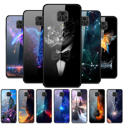 Phone Case For Xiaomi Redmi Note 9 Pro Cases Tempered Glass Hard Back Cover For Redmi Note 9S Case Note9S 9 S 9Pro Funda Bumper ► Photo 1/6