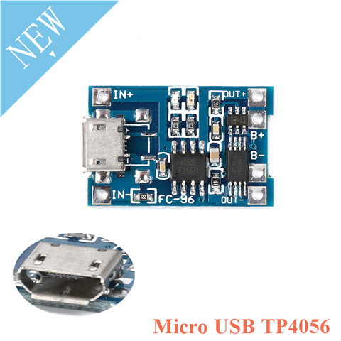 5pcs Micro USB 5V 1A 18650 TP4056 Lithium Battery Charger Module Charging Board With Protection Dual Functions 1A Li-ion ► Photo 1/6