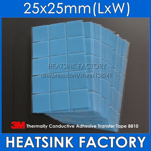 5pcs/lot Premium 3M 8810 25x25x0.25mm Thermally Conductive Adhesive Transfer Tapes pad double sided heat sink heatsink radiator ► Photo 1/6