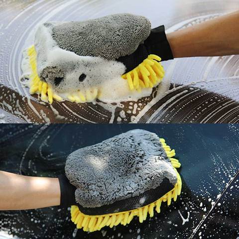 Car Wash Glove Coral Mitt Soft Anti-scratch for Car Wash Multifunction Thick Cleaning Glove Car Wax Detailing Brush Color Random ► Photo 1/6
