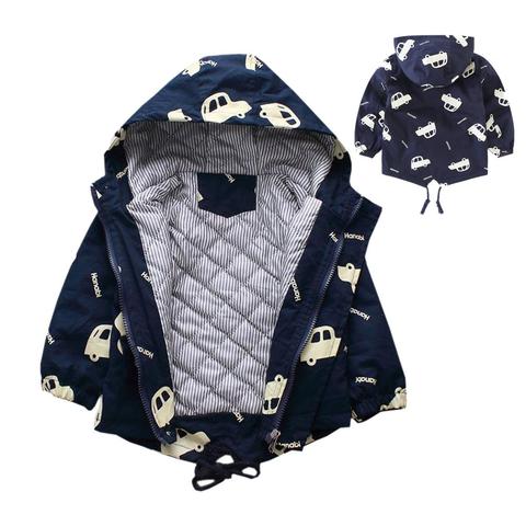 Winter Boys Jackets Child Kids Thick Warm Catoon Cars Hooded Coats Baby Girls Mid-Long Outwear Windbreaker Jackets Clothing ► Photo 1/6