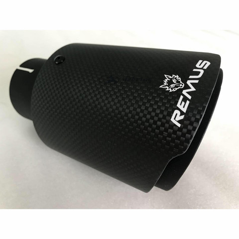 Matt Black Pipe Carbon Fiber REMUS FOR  Stainless steel Universal  exhaust pipe Muffler Pipe For x4  automobiles  micro tips ► Photo 1/6