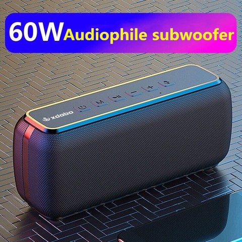 60W anti-drop bluetooth speaker waterproof portable column bass speaker subwoofer super bass USB/TF card music center sound bar ► Photo 1/6