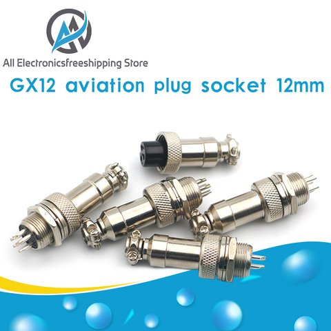 1Set GX12 Butt type Aviation Plugs Sockets 2/3/4/5/6/7 Pin RS765 12MM Aero Plug Socket Aerial Plugs Sockets Aviation Connector ► Photo 1/6