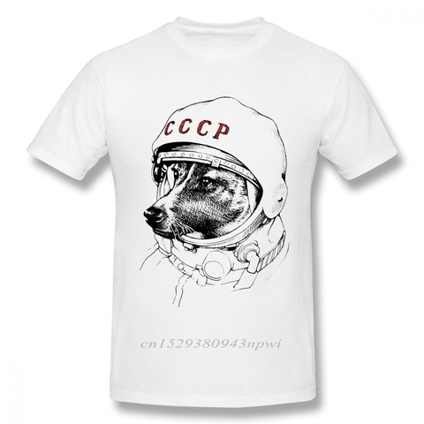 CCCP T shirt Laika Space Traveler  Tee Shirt Male Quality USSR Soviet Union KGB T-Shirt Summer Casual Tees ► Photo 1/4